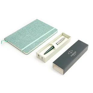 Długopis Parker Jotter XL Greenwich Matte Green z seledynowym notatnikiem A5 - Zestawy piśmiennicze - miniaturka - grafika 1