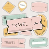 Notesy i bloczki - Naklejki Na Walizkę Sticker Podróże TRAVEL 9 szt - miniaturka - grafika 1