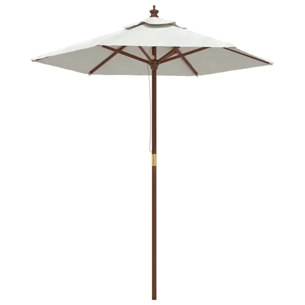 Parasol ogrodowy piaskowy 196 x 231 cm z twardego drewna i wentylacją