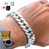 Bransolety męskie - GRUBA Bransoletka Srebrna Męska SREBRO 925 Pancerka 11mm Na Prezent WŁOSKA - miniaturka - grafika 1