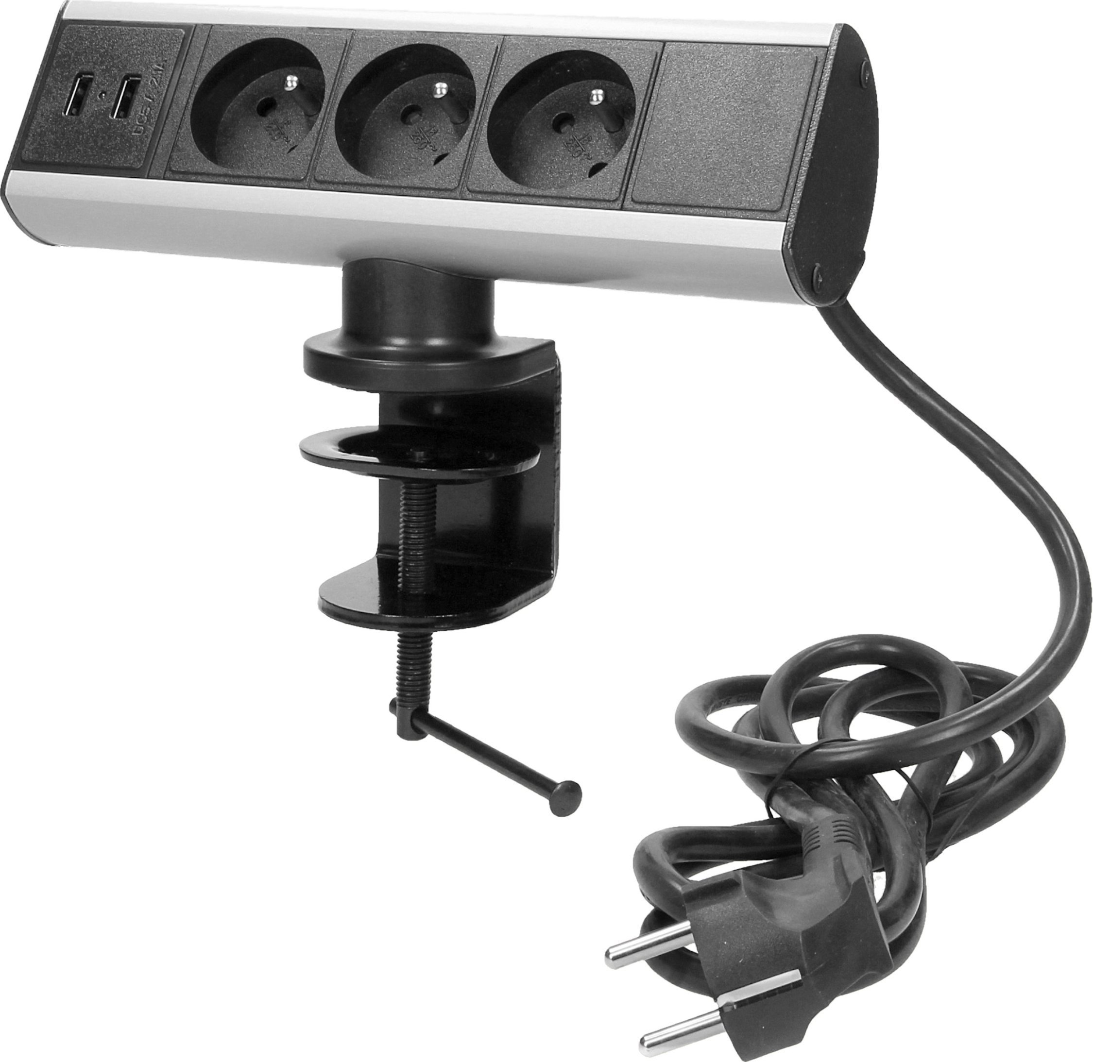 Orno Gniazdo meblowe z ładowarką USB i zaciskiem śrubowym 3x2P+Z, 2xUSB