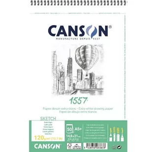 Szkicownik Na Spirali Canson 1557 A5 50K 120G - Podobrazia, bloki, papiery - miniaturka - grafika 1