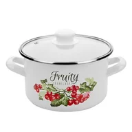 Garnki - Garnek emaliowany prosty KALINA pokrywka 20 cm 3,7 l - miniaturka - grafika 1