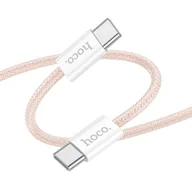 Kable USB - HOCO kabel Typ C do Typ C 60W X104 2m różowy - miniaturka - grafika 1