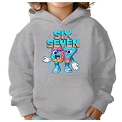 Bluzy dla dziewczynek - BLUZA DZIECIĘCA Z KAPTUREM 67 SIX SEVEN VIRAL 122-128 DLA DZIECKA PREZENT - miniaturka - grafika 1