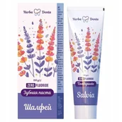 Pasty do zębów - Pasta do zębów bez fluoru Szałwia Prebiotyk Herba Denta 100g - miniaturka - grafika 1