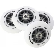 Akcesoria do skatingu - Nils EXTREME PU 84x24 82A BIAŁE MATOWE (4 szt.) + ABEC-9 CHROME (8 szt.) ZESTAW EXTREME - miniaturka - grafika 1