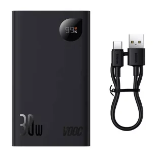 Baseus Adaman2 Powerbank 20000mAh 30W PPAD050001 z wyświetlaczem 2 x USB / 1x USB Typ C Power Delivery Quick Charge SCP czarny - Powerbanki - miniaturka - grafika 3