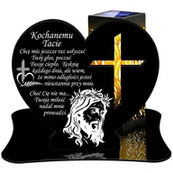 Lampiony i znicze - ZNICZ SOLARNY LED WIECZNY PODSTAWKA NA CMENTARZ GRÓB lampka Serce 3D DLA TATY - miniaturka - grafika 1