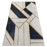 Dywany - Dywan EMERALD ekskluzywny 1015 glamour, stylowy marmur, geometryczny granatowy / złoty, 160x220 cm - miniaturka - grafika 1