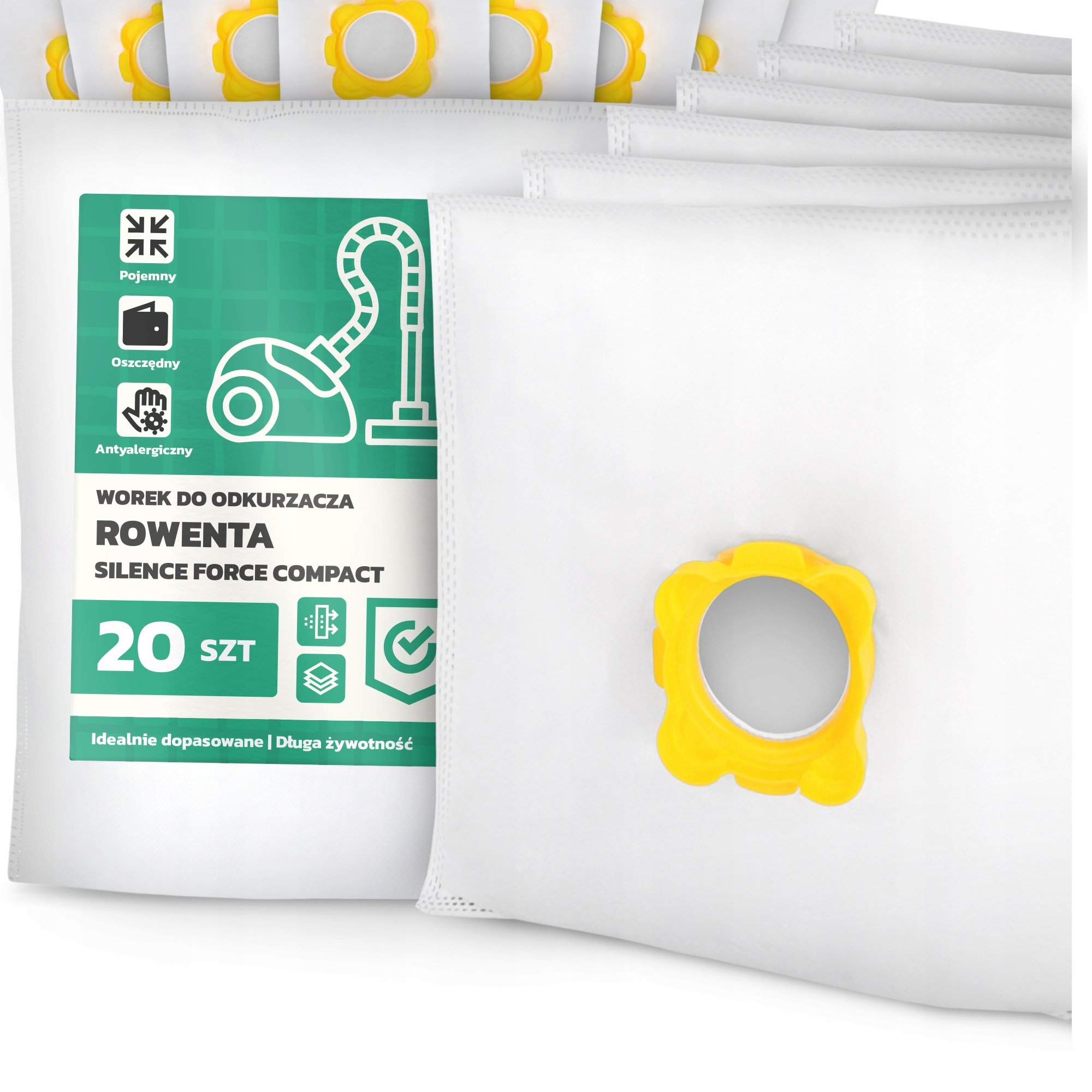 20x Worek do Odkurzacza Rowenta Silence Force Compact Syntetyczny Worki G9