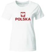 Koszulki sportowe damskie - Koszulka Kibica Reprezentacji Polski. Koszulka Damska Dla Kibica, Biała, Roz. XXL - miniaturka - grafika 1