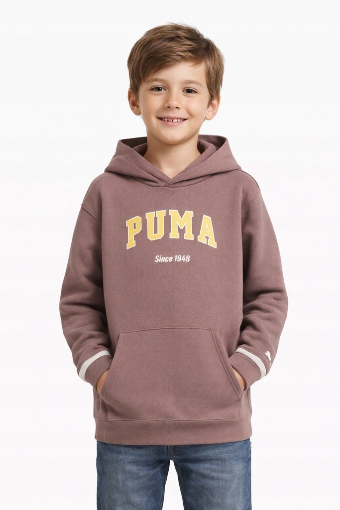 Śliczna chłopięca bluza z kapturem PUMA Varsity Hoodie B rozmiar 128
