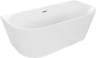 Wanny - Mexen Oval wanna wolnostojąca przyścienna 150 x 75 cm, biała, przelew nikiel szczotkowany - 52671507500-97 - miniaturka - grafika 1