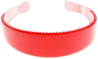 Ozdoby do włosów - CZERWONA OPASKA PLASTIKOWA opaski styl sportowy plastik pin up girl z grzebykiem kolor pastelowy (cj1852) - miniaturka - grafika 1