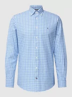Koszule męskie - Koszula biznesowa o kroju regular fit ze wzorem w kratkę vichy i wyhaftowanym logo - miniaturka - grafika 1