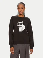 Bluzy damskie - KARL LAGERFELD Bluza Ikonik 2.0 230W1802 Czarny Regular Fit - miniaturka - grafika 1