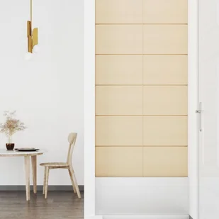 Panele ścienne, 12 szt., kremowe, 90x30 cm, tkanina, 3,24 m² - Panele ścienne i boazeria - miniaturka - grafika 5