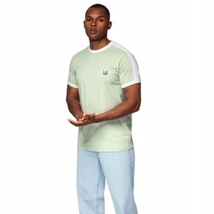 T-shirt męski z kontrastowymi lampasami - pistacjowy V9 OM-TSCT-0115 r. M - Koszulki męskie T-shirt męski z kontrastowymi lampasami - pistacjowy V9 OM-TSCT-0115 r. M - Koszulki męskie - miniaturka - grafika 1