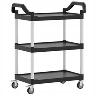 Wózki kuchenne - 3-poziomowy wózek, czarny, 81x41x92 cm, aluminium - miniaturka - grafika 1
