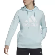 Bluzy sportowe damskie - Bluza adidas Loungwear Essentials Logo Fleece Hoodie HM1905 - niebieska - Adidas - miniaturka - grafika 1