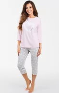 Piżamy damskie - Bawełniana piżama damska 3/4 Noelia, Kolor różowo-szary, Rozmiar S, Italian Fashion - Primodo.com - miniaturka - grafika 1