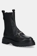 Botki damskie - Steve Madden sztyblety skórzane Kasey damskie kolor czarny na płaskim obcasie 11004947 - miniaturka - grafika 1