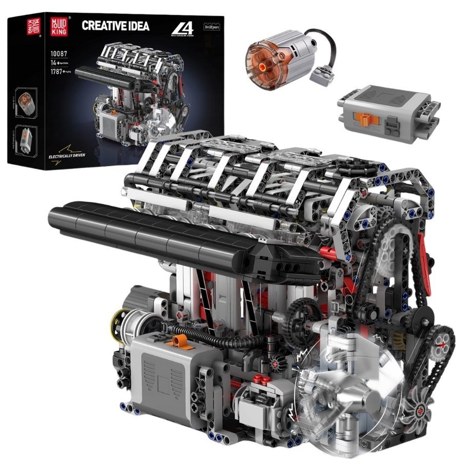 COIL Klocki konstrukcyjne zestaw 1897 el. elementów technick silnik rzędowy 4cylindry