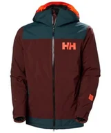 Kurtki narciarskie - Helly Hansen, Kurtka Narciarska, Powdreamer 2.0 Jacket Hickory, bordowy, Rozmiar XL - miniaturka - grafika 1