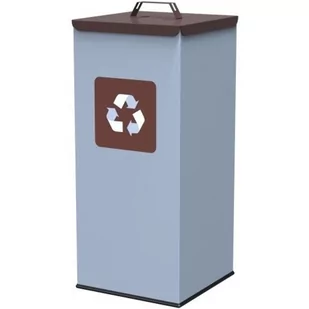 Metalowy kosz do segregacji śmieci 30x30x70cm 60L BIO - pokrywa brązowa - Kosze na śmieci - miniaturka - grafika 1