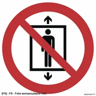 Tablice BHP - SIGNPROJECT GA027 - Zakaz używania windy przez ludzi 500x500 - miniaturka - grafika 1
