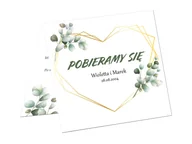 Kartki okolicznościowe i zaproszenia - Zaproszenie personalizowane na ślub z kopertą - 6 szt. - miniaturka - grafika 1