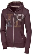 Kurtki jeździeckie - Pikeur Bluza z kapturem FLEUR damska - aubergine - miniaturka - grafika 1