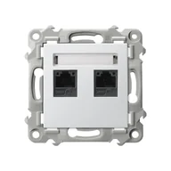Gniazdka elektryczne - Ospel Szafir biały - gniazdo komputerowe kat.5e Rj-45 GPK-2Z/K/m/00 - miniaturka - grafika 1