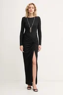 Sukienki - Fracomina sukienka kolor czarny maxi dopasowana FQ25WD3006W62601 - miniaturka - grafika 1