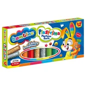 Szkolne artykuły papiernicze - Bambino Plastelina 12 Kolorów Szkolna Przedszkolna Kolorowa - miniaturka - grafika 1