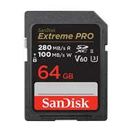 Karty pamięci - SanDisk 64GB SDXC Extreme PRO 280MB/s V60 UHS-II - miniaturka - grafika 1