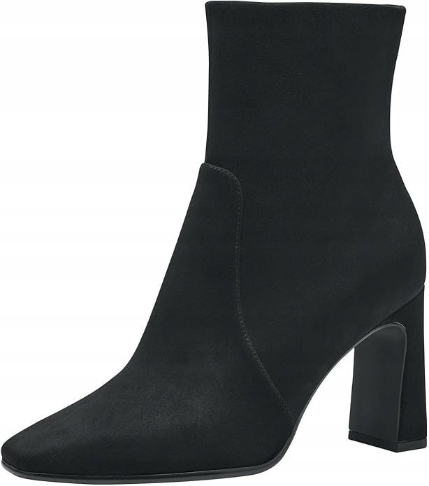 TAMARIS CZARNE BOTKI NA SŁUPKU Z MATEOWEGO MATERIAŁU 40 6AA