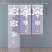 Firany - Firanka panel żakardowy frędzle Płatek Śniegu 60x250 cm biały - miniaturka - grafika 1