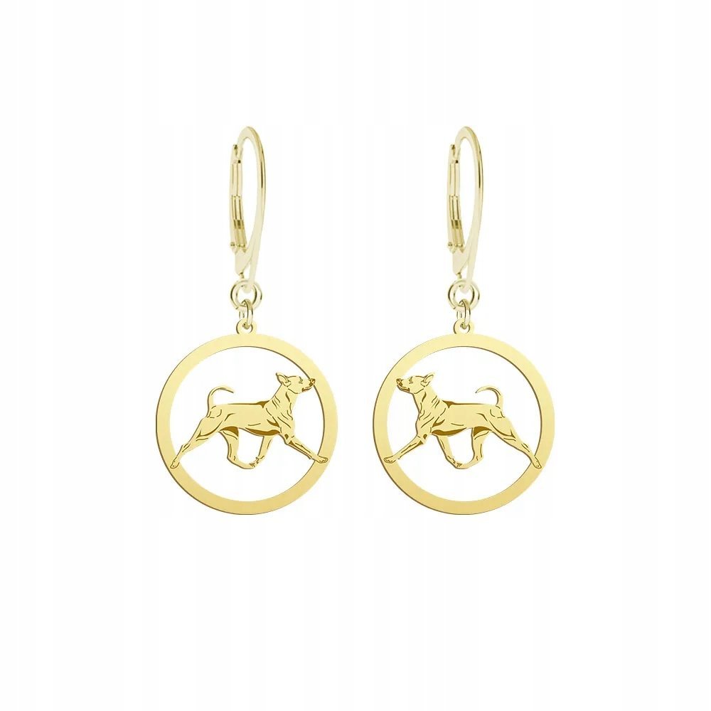 Kolczyki Złote z psem Thai Ridgeback 925 Prezent Kobieta GRAWER GRATIS