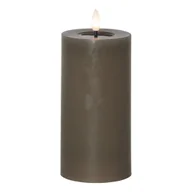 Świece - Świeca LED woskowa FLAMME FLOW brązowo-szara 17,5cm 1500h - miniaturka - grafika 1