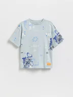 Koszulki dla chłopców - Reserved - T-shirt z nadrukiem - jasnoniebieski - miniaturka - grafika 1