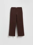 Spodnie damskie - Reserved - Luźne spodnie w prążek - ciemnobrązowy - miniaturka - grafika 1