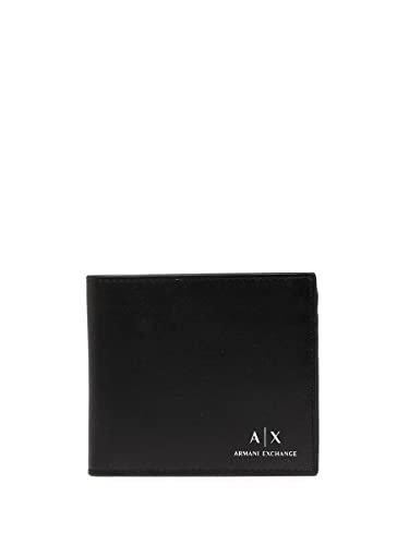 Armani Exchange A|X Portfel z gładkim skórzanym logo, czarny