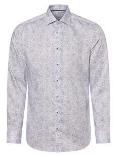 Eterna Slim Fit Koszula męska - non-iron Mężczyźni Slim Fit Bawełna biały|niebieski wzorzysty, 40 - Koszule męskie - miniaturka - grafika 1