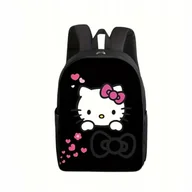 Plecaki - Plecak Hello Kitty Dla Dziewczynki Do Szkoły Czarny Lekki 40X30X13 CM - miniaturka - grafika 1