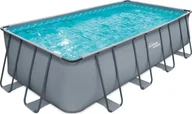 Zabawki i gry sportowe - Bestway Summer Waves Elitarny basen z ramkami Basen naziemny prostokątny Kompletny zestaw Szary 549 x 247 x 132 cm - miniaturka - grafika 1