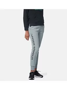 Under Armour - Rival Fleece Joggers, kostki legginsy dla dziewczynek i dziewcząt, Stal Light Heather (036)/Czarny, S - Legginsy - miniaturka - grafika 1