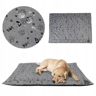 Legowisko dla psa, wodoodporna mata, Pet Zen, szare łapki, 70x50 cm - Legowiska dla psów - miniaturka - grafika 1