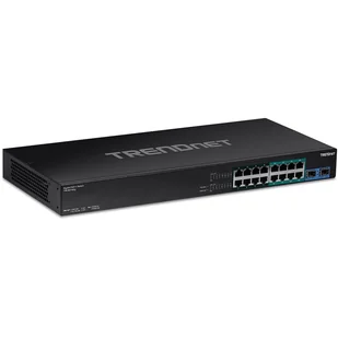 Trendnet TPE-BG182G łącza sieciowe Nie zarządzany Gigabit Ethernet (10/100/1000) Obsługa PoE 1U Czarny - Pozostałe akcesoria sieciowe - miniaturka - grafika 1